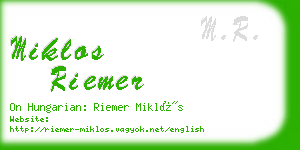 miklos riemer business card